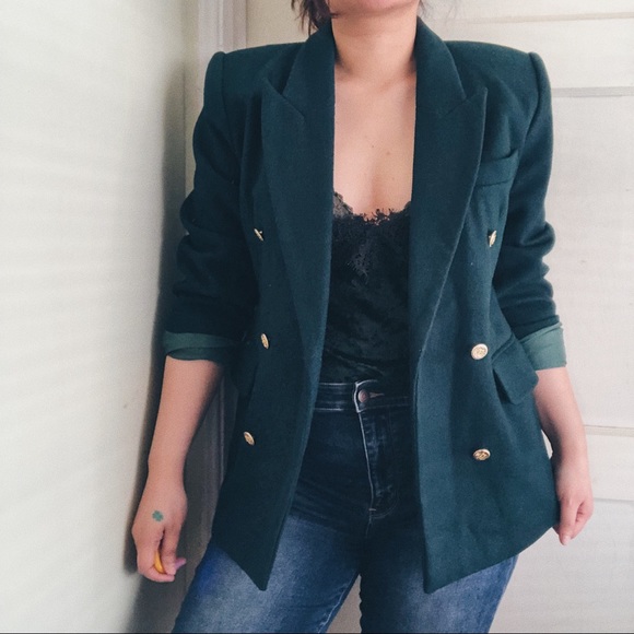 H&M Tops - H&M Dark Green Crushed velvet strappy top